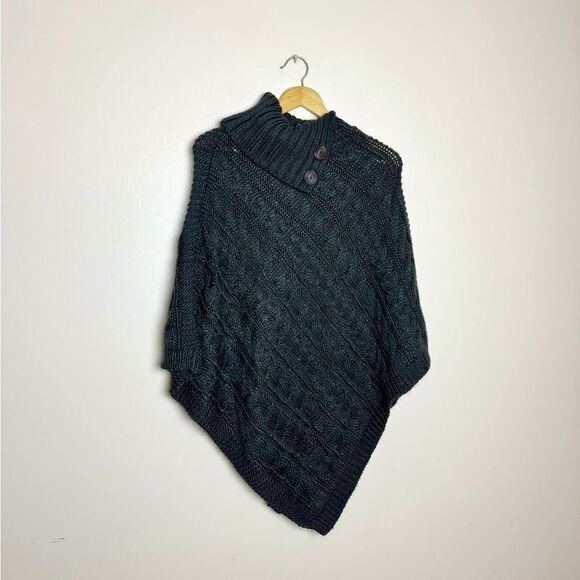 SALE! Charcoal Unbranded Button Cowl Sweater O/S EUC - Picture 3 of 6